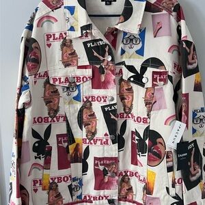 PacSun Multi-Color Playboy Collage Button-Up Jacket